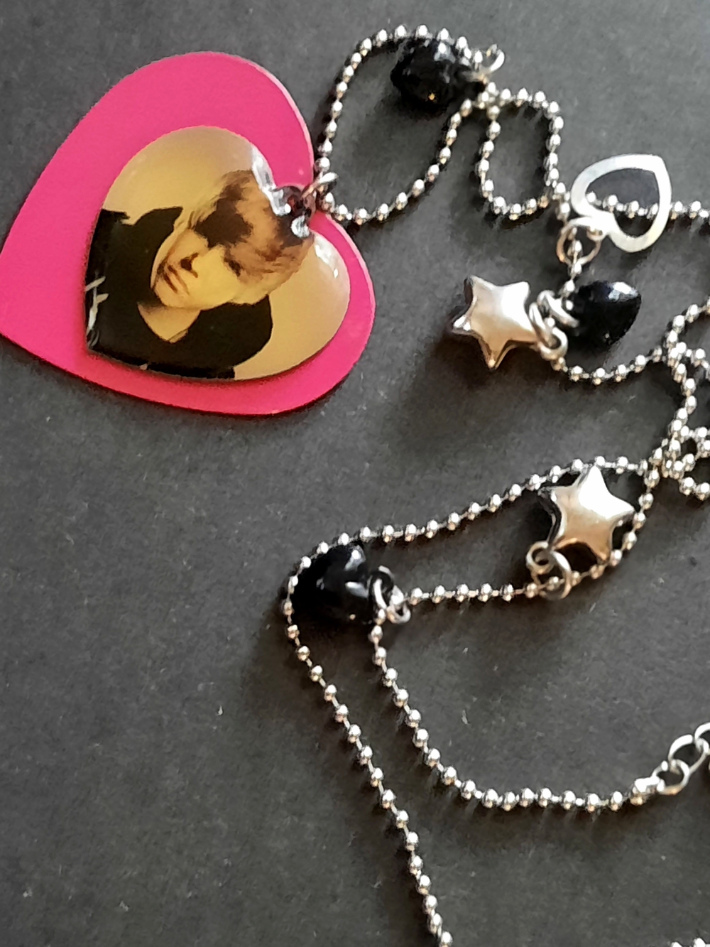 💖🎤💋🎶🌠Official 2010 Beiber Time Merch LLC Heart Photo Pendant Necklace